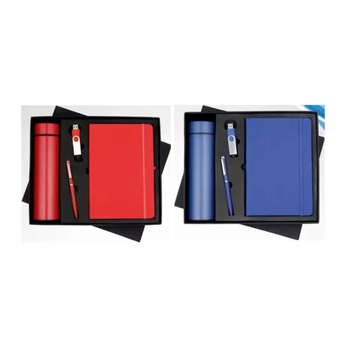 4-in-1 Bottle Pendrive Elastic Diary Set